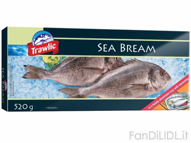 Orata sviscerata , prezzo 4,99 &#8364; per 520 g, € 9,60/kg EUR. 
- Due saporite ...