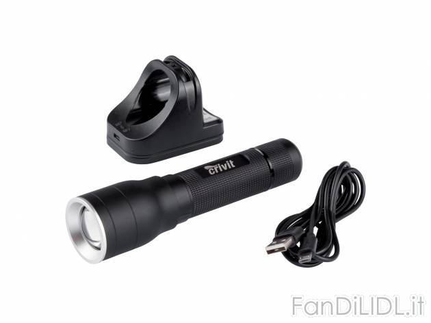 Torcia LED ricaricabile Crivit, prezzo 17.99 € 
- 4 funzioni di luminosità
In ...