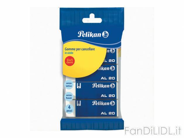 Set gomme Pelikan, prezzo 3.99 &#8364;  
4 pezzi
Caratteristiche