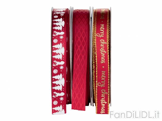 Nastro per pacchi regalo 5 m Crelando, prezzo 1.99 &#8364;  
3 pezzi
Caratteristiche