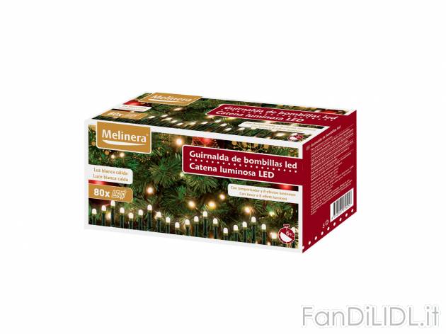 Catena luminosa 80 LED , prezzo 11.99 &#8364; per Alla confezione 
- Per ambienti ...