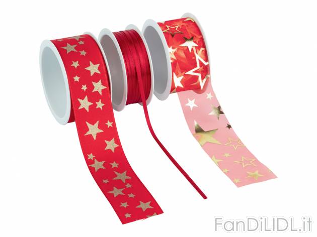 Set nastri regalo Crelando, prezzo 1.99 &#8364; 
3 pezzi 
- Ogni nastro: 3 m
Caratteristiche
 ...