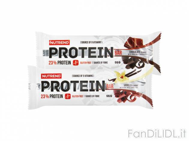 Protein bar gusto vaniglia o cioccolato , prezzo 0.99 EUR