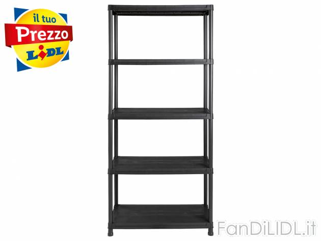 Scaffale a 5 ripiani Livarno, prezzo 29.99 € 
- Max. portata (ciascun ripiano): ...