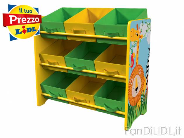 Scaffale portaoggetti per bambini Livarno, prezzo 19.99 &#8364; 
- 9 scatole ...