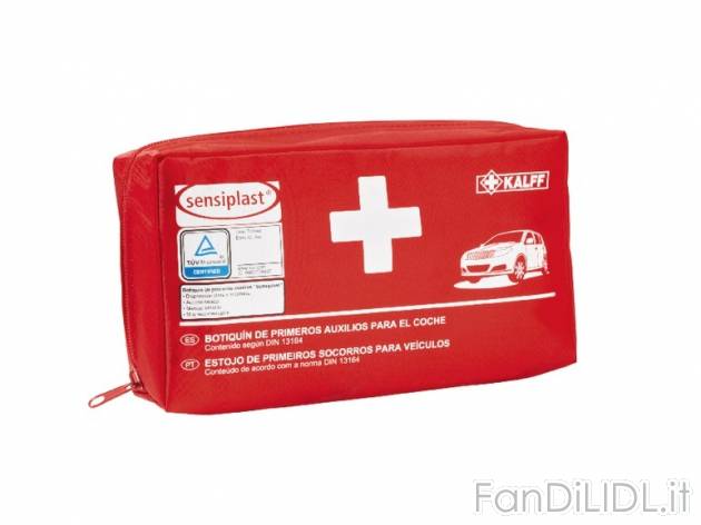 Kit primo soccorso per auto Sensiplast, prezzo 5,99 &#8364; per Alla confezione ...