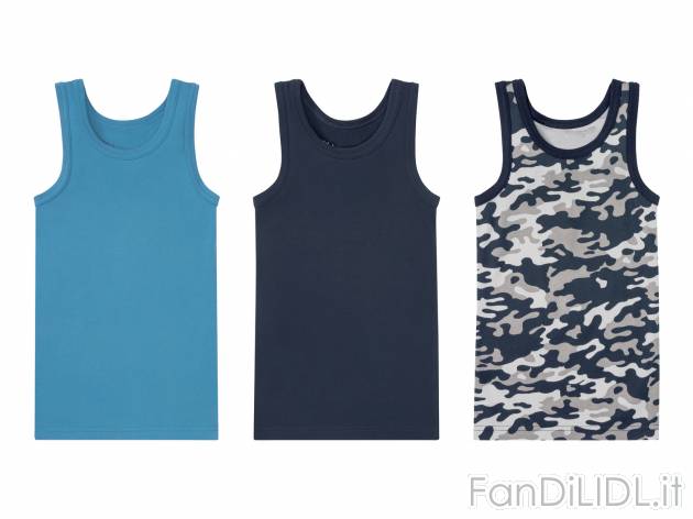 Canotta da bambino Pepperts, prezzo 6.99 € 
3 pezzi - Misure: 6-14 anni 
- 
Puro ...