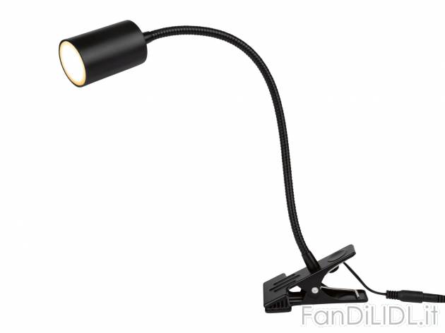 Lampada LED con morsetto o da tavolo Livarno, prezzo 8.99 &#8364; 
- Con braccio ...