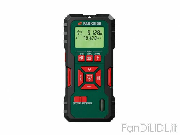 Rilevatore multifunzione con laser Parkside, prezzo 24.99 &#8364; 
- Per legno, ...