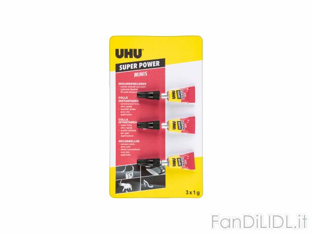 Colla istantanea Uhu, prezzo 1.99 &#8364;  

Caratteristiche