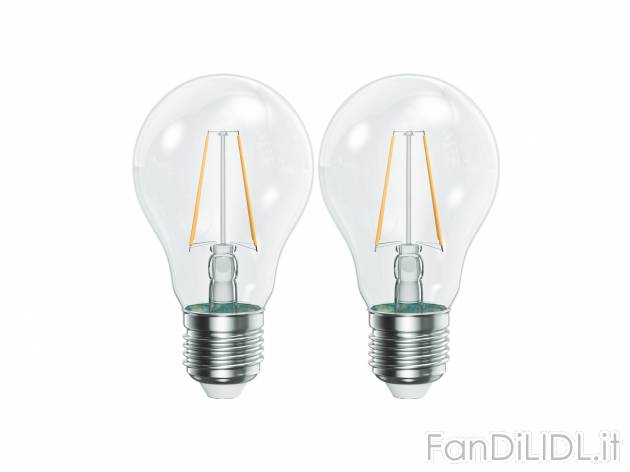 Lampadina LED a filamento 4,7 W o 8 W Livarno, prezzo 2.99 € 
1 o 2 pezzi 
- ...