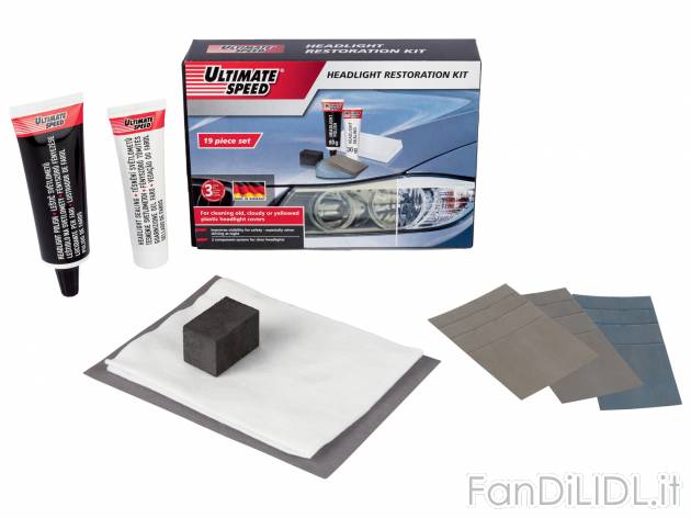 Set rinnova fari Ultimate Speed, prezzo 11.99 &#8364; 
19 pezzi 
In dotazione
- ...