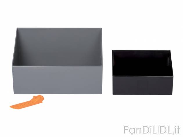 Set raccoglitori e contenitore Lego, prezzo 12.99 &#8364; 
3 pezzi 
- Et&agrave; ...