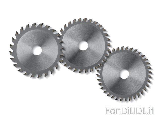 Lame per sega circolare Parkside, prezzo 4.99 € 
3 pezzi 
- Per seghe con alloggiamento ...