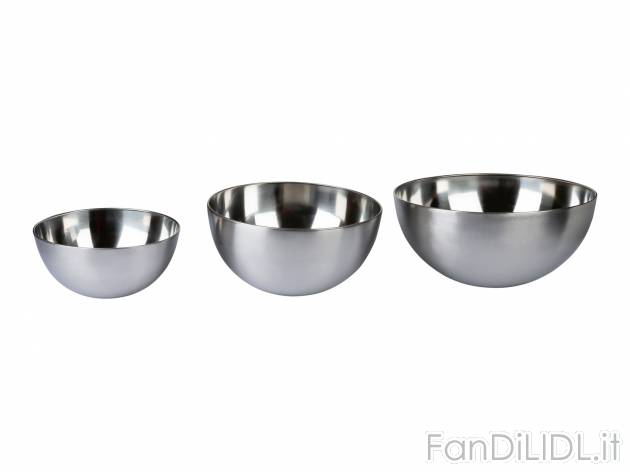 Set ciotole in acciaio Ernesto, prezzo 9.99 &#8364; 
3 pezzi 
- 1.55L / 3.45L ...