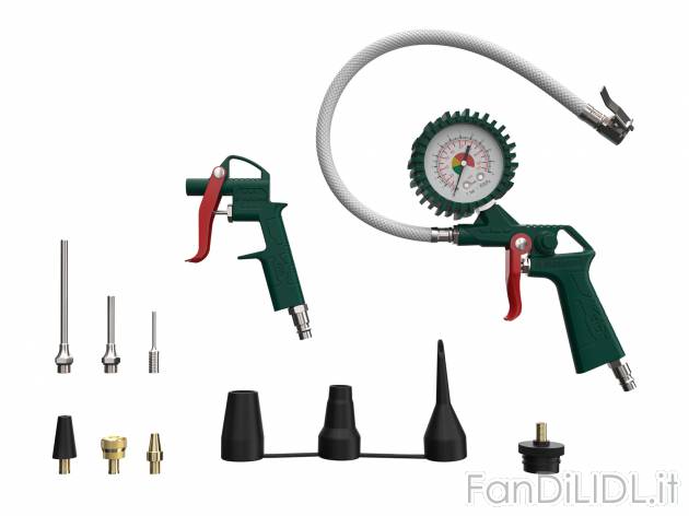 Set accessori per compressore Parkside, prezzo 12.99 &#8364; 
11 pezzi 
- Adatto ...