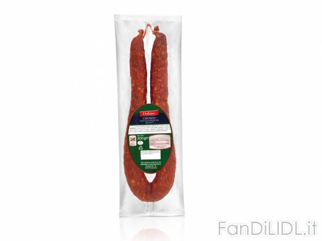 Salsiccia Chorizo piccante , prezzo 1,99 &#8364; per 300 g, € 6,63/kg EUR. ...