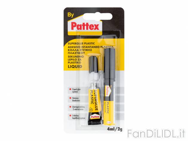 Colla istantanea Pattex, prezzo 2.49 &#8364;  

Caratteristiche