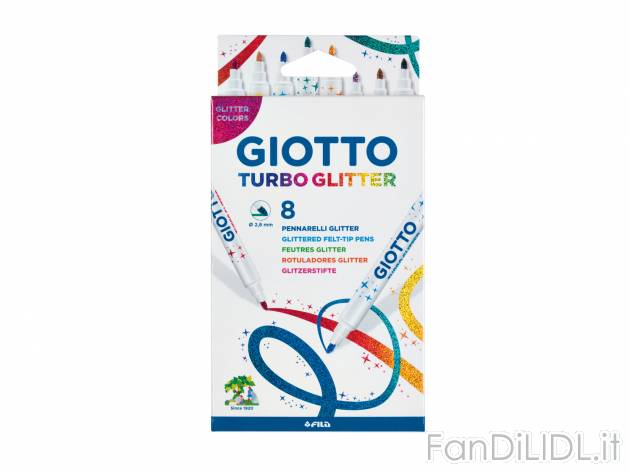 Pennarelli per decorare o per tessuti Giotto, prezzo 5.99 &#8364; 
6 o 8 pezzi
Caratteristiche
 ...