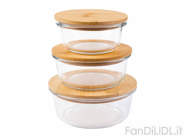 Set 3 contenitori in vetro con coperchio in bambù Ernesto, prezzo 11.99 &#8364; ...