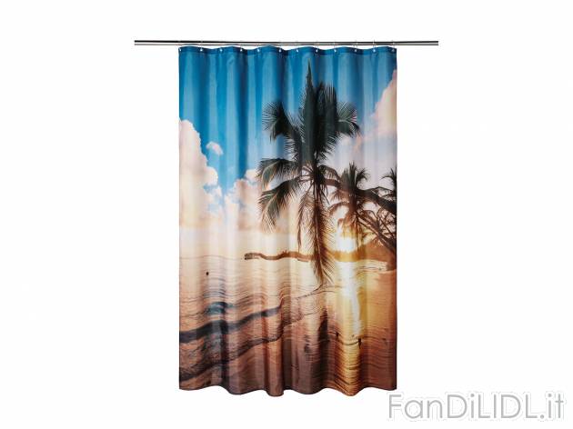 Tenda per doccia Livarno, prezzo 6.99 &#8364; 
180 x 200 cm 
- Con 12 occhielli ...