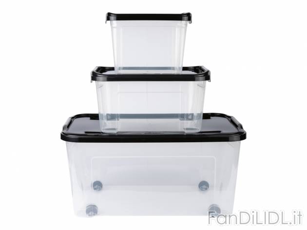 Set box multiuso Livarno, prezzo 14.99 &#8364; 
3 pezzi 
- 59,4 x 38,2 x 29 ...