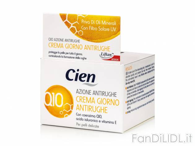 Crema antirughe Q10 , prezzo 2.19 &#8364; per 50 ml confezione 
-  Giorno o notte