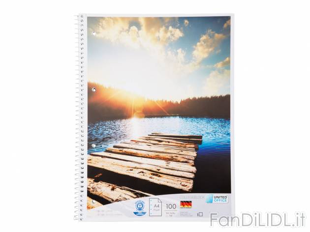 Blocco a spirale A4, 100 fogli , prezzo 0.99 &#8364; per Alla confezione 
- ...