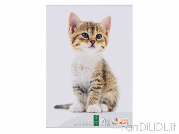 Blocco da disegno A3, 40 fogli , prezzo 0.99 &#8364; per Alla confezione 
- ...