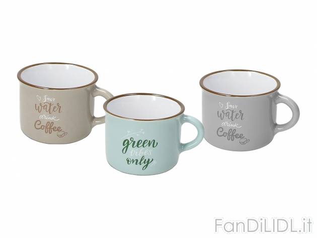 Set tazzine Tognana_1, prezzo 2.99 € 
3 pezzi 
- Adatte a microonde e lavastoviglie
- ...