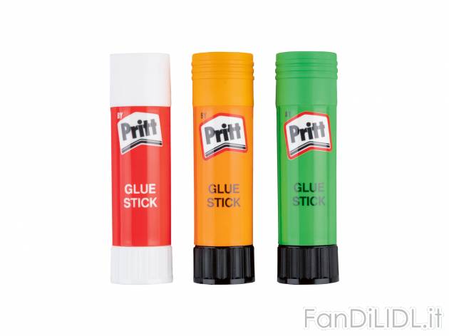 Colla Pritt, prezzo 1.99 &#8364; 
3 o 5 pezzi 
- Per carta, cartone, foto
Caratteristiche
 ...