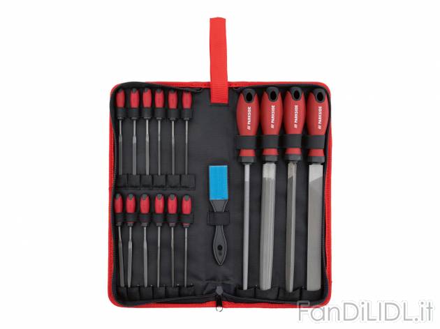 Set di lime per officina Parkside, prezzo 19.99 &#8364; 
18 pezzi 
- Con custodia
- ...