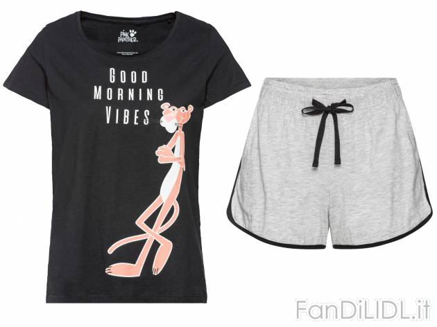 Pigiama corto da donna Peanuts, Pantera Rosa, Looney Tunes Oeko-tex, prezzo 9.99 ...