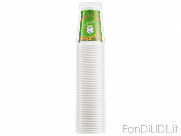 Bicchieri di plastica , prezzo 1,29 &#8364; per 50 pezzi confezione