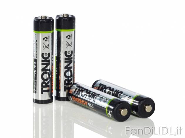 Batterie ricaricabili , prezzo 3,49 ? per Alla confezione 
- A scelta tra diversi ...