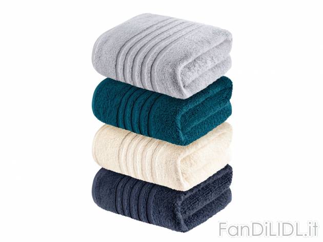 Asciugamano 50x100 cm Oeko-tex-green, prezzo 8.99 &#8364; 
2 pezzi 
- Puro cotone
Caratteristiche
 ...