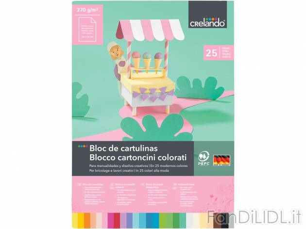 Blocco carta o cartoncini colorati Crelando, prezzo 2.49 &#8364; 
- 24 x 35 ...
