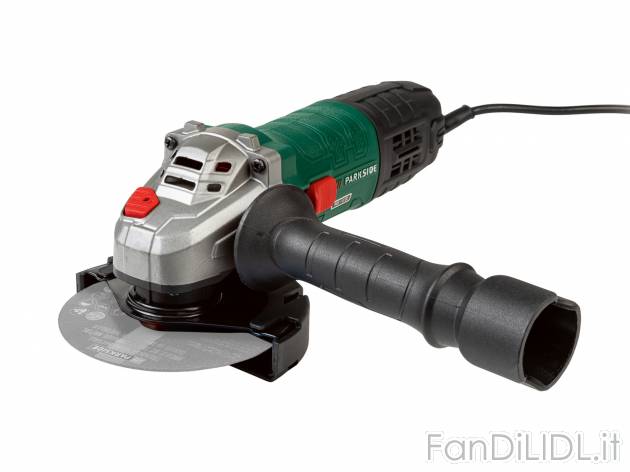 Smerigliatrice angolare Parkside, prezzo 29.99 &#8364; 
- Impugnatura anteriore ...