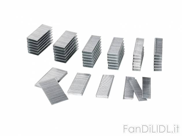 Set di graffe e chiodi per pistola sparapunti, 3000 pezzi Parkside, prezzo 2,99 ...