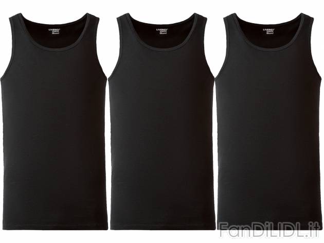 Canotta da uomo Livergy, prezzo 9.99 &#8364; 
3 pezzi - Misure: M-XL 
- Puro ...