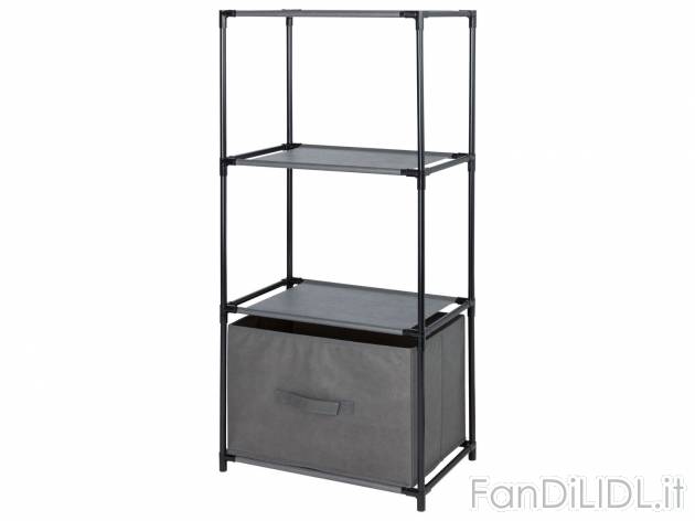 Scaffale a 3 ripiani con contenitore Livarno, prezzo 12.99 &#8364; 
- 2 scomparti ...
