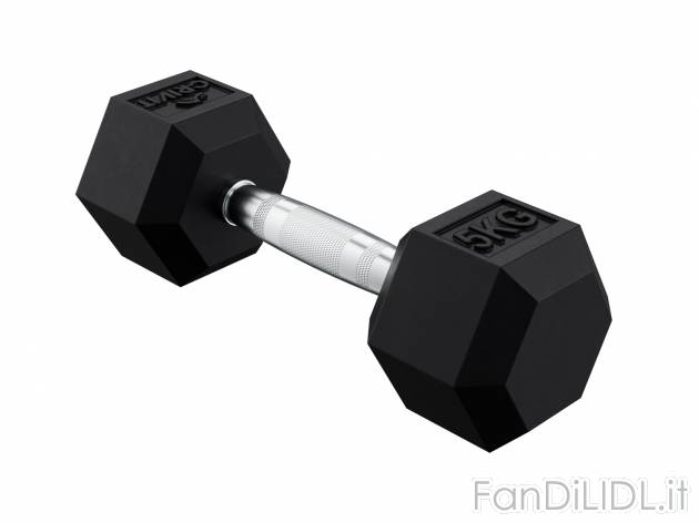 Manubrio esagonale Crivit, prezzo 24.99 &#8364; 
5 kg 
- Impugnatura in acciaio ...