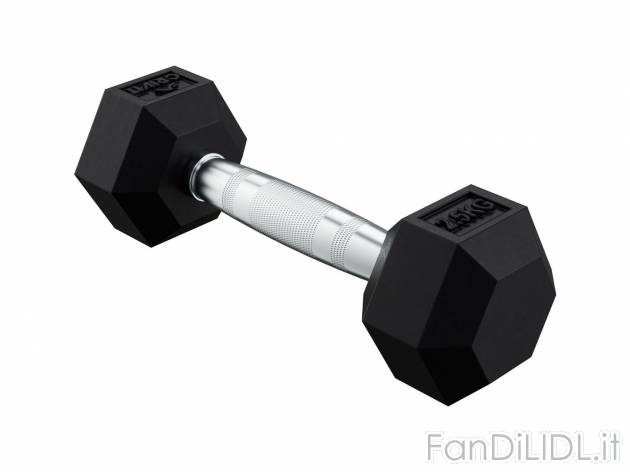 Manubrio esagonale Crivit, prezzo 14.99 &#8364; 
2,5 kg 
- Impugnatura in acciaio ...