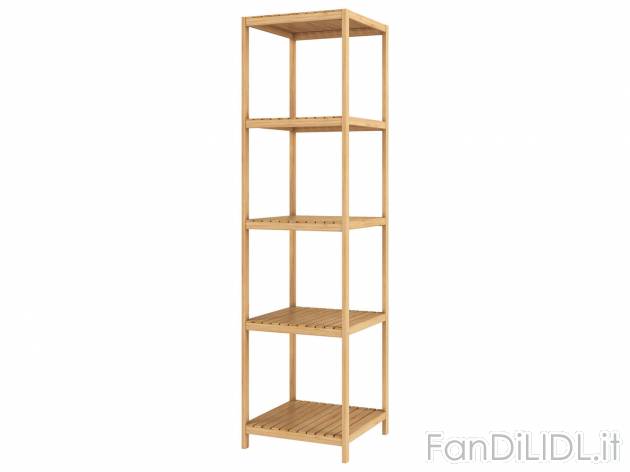 Scaffale a 5 ripiani in bambù Livarno, prezzo 44.00 &#8364; 
- Adatto ad ambienti ...