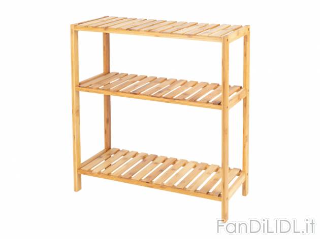 Scaffale a 3 ripiani in bambù Livarno, prezzo 34.99 &#8364; 
- Adatto ad ambienti ...