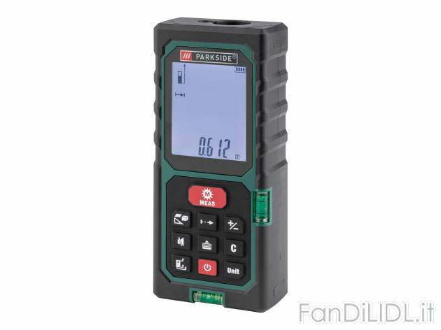 Misuratore di distanza laser Parkside, prezzo 24.99 &#8364; 
Con livella integrata ...