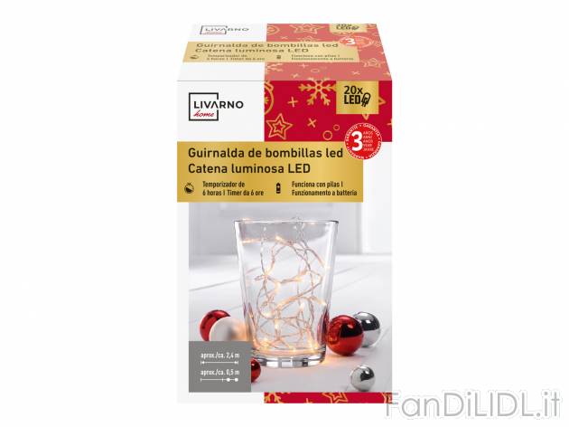Catena LED decorativa Livarno, prezzo 2.99 &#8364; 
- Per interni
- Timer da ...