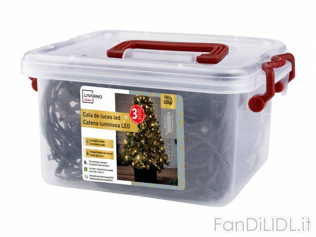 Catena luminosa 180 o 200 LED Livarno, prezzo 14.99 &#8364; 
- Per ambienti ...