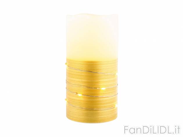Candela LED Livarno, prezzo 6.99 &#8364; 
- LED effetto fiamma
- Timer da 6 ...