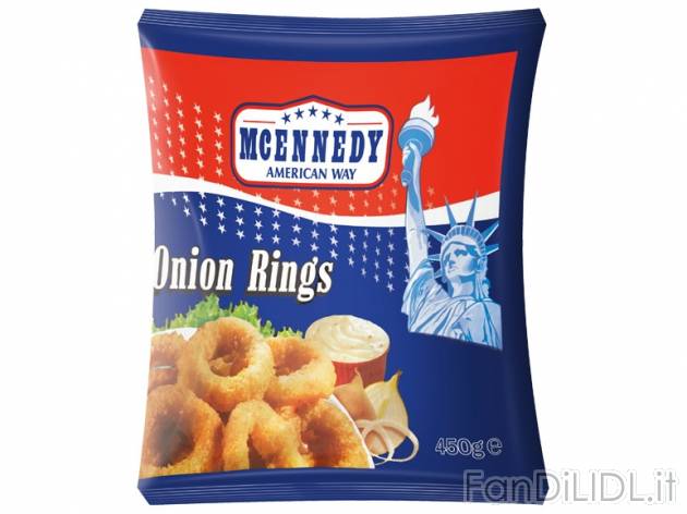 Anelli di cipolla in pastella McEnnedy, prezzo 1,49 &#8364; per 450 g, € 3,31/kg ...